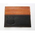 Lorello RFID Blocking Leather Card Caddy - Color Blocking Black/ Tan